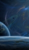📱大小の青い惑星と宇宙 iPhone SE (第2世代) 壁紙・待ち受け