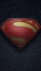 📱黒の背景 金と赤のメタル スーパーマンのロゴ iPhone 8 壁紙・待ち受け