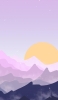 📱淡いパステルカラーのイラスト 山脈と月 iPhone SE (第3世代) 壁紙・待ち受け
