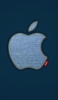 📱青いアップルロゴ ステッチ iPhone 6 壁紙・待ち受け