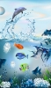 📱海の中 イルカやクラゲやサンゴ iPhone SE (第3世代) 壁紙・待ち受け