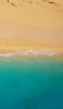 📱上から撮影した海と砂浜 iPhone 6s 壁紙・待ち受け