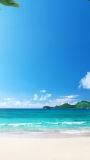 📱青い海と空と白い砂浜 iPhone SE (第2世代) 壁紙・待ち受け