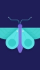 📱緑と紫の蝶のイラスト iPhone SE (第3世代) 壁紙・待ち受け