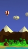 📱山小屋と雪山と気球 ポリゴン iPhone 7 壁紙・待ち受け