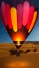 📱夜 飛ぶ砂漠の気球 iPhone 11 壁紙・待ち受け