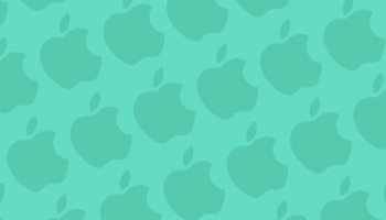 📱アクア・ミント アップルのロゴ パターン iPhone 7 壁紙・待ち受け