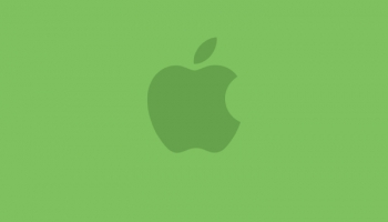 📱淡い緑色のアップルのロゴ iPhone 8 壁紙・待ち受け