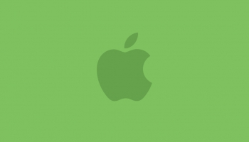 📱淡い緑色のアップルのロゴ Xperia 5 壁紙・待ち受け