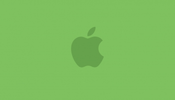 📱淡い緑色のアップルのロゴ iPhone 13 Pro Max 壁紙・待ち受け