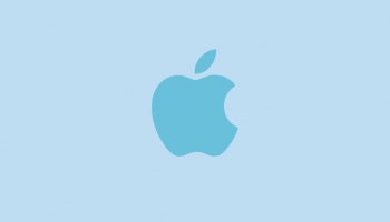 📱可愛い水色のApple ロゴ Xperia 8 Lite 壁紙・待ち受け