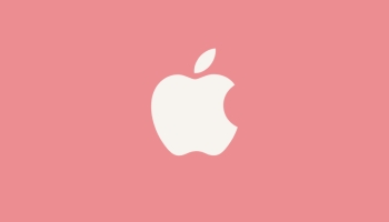 📱可愛いパステルピンク アップルのロゴ AQUOS sense4 lite 壁紙・待ち受け