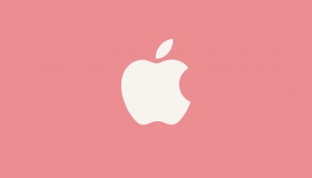 📱可愛いパステルピンク アップルのロゴ moto g8 plus 壁紙・待ち受け