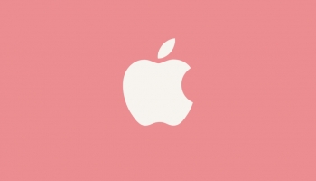 📱可愛いパステルピンク アップルのロゴ Galaxy A30 壁紙・待ち受け