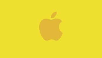 📱可愛い黄色のアップル 2色 ロゴ iPhone 6 壁紙・待ち受け
