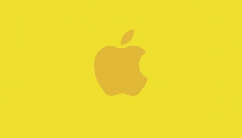 📱可愛い黄色のアップル 2色 ロゴ iPhone 13 mini 壁紙・待ち受け
