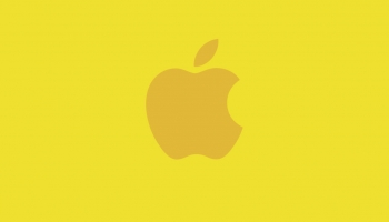 📱可愛い黄色のアップル 2色 ロゴ iPhone 13 Pro 壁紙・待ち受け