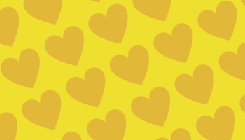📱可愛い黄色のハート 2色 ロゴ iPhone 6 壁紙・待ち受け