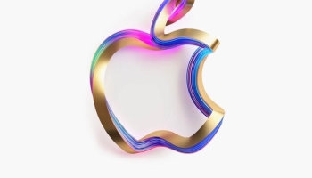 📱カラフルな金のアップルのロゴ iPhone 13 壁紙・待ち受け