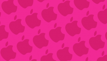 📱派手なピンク アップルのロゴ パターン Xperia 8 Lite 壁紙・待ち受け