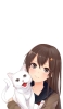 📱女子高生と白い猫 Xiaomi 11T 壁紙・待ち受け