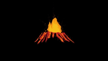 📱火山 噴火 イラスト iPhone SE (第3世代) 壁紙・待ち受け