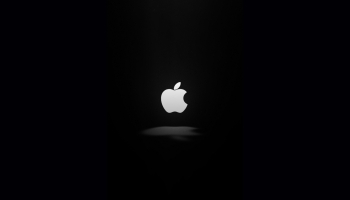 📱ミニマル 黒 白 アップルのロゴ iPhone 13 Pro Max 壁紙・待ち受け