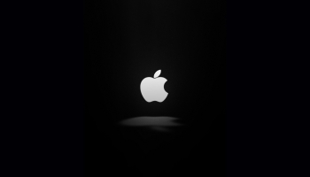 📱ミニマル 黒 白 アップルのロゴ iPhone 12 mini 壁紙・待ち受け