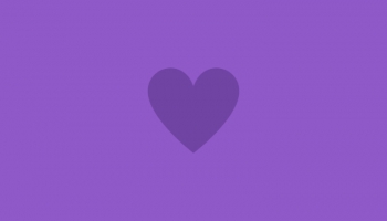 📱ミニマル フラット 紫のハート iPhone 7 壁紙・待ち受け
