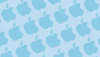 📱水色のアップルのロゴ パターン Mi Note 10 Lite 壁紙・待ち受け