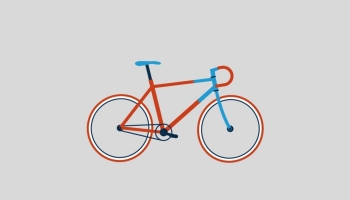 📱水色とオレンジの自転車 Google Pixel 4a 壁紙・待ち受け
