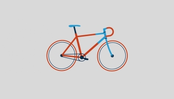 📱水色とオレンジの自転車 iPhone 12 Pro 壁紙・待ち受け