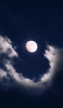 📱満月と雲と星空 iPhone 12 壁紙・待ち受け