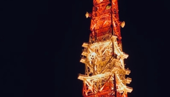 📱夜 ライトアップされた東京タワー Google Pixel 4a 壁紙・待ち受け