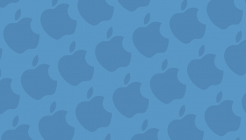 📱パステルカラー 青 アップルのロゴ パターン Galaxy A30 壁紙・待ち受け