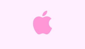 📱可愛い淡いピンク アップルのロゴ AQUOS sense4 basic 壁紙・待ち受け