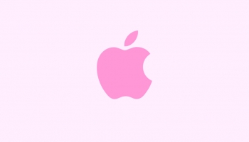 📱可愛い淡いピンク アップルのロゴ Google Pixel 5a (5G) 壁紙・待ち受け