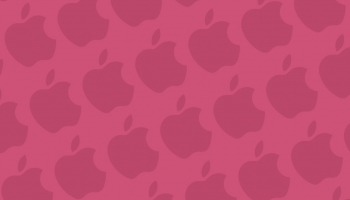 📱パステルカラー ピンク アップルのロゴ パターン Galaxy A51 5G 壁紙・待ち受け