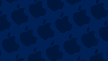 📱ピュア・ブルー アップルのロゴ パターン iPhone SE (第2世代) 壁紙・待ち受け