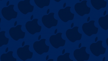 📱ピュア・ブルー アップルのロゴ パターン Galaxy S21 5G 壁紙・待ち受け