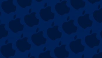 📱ピュア・ブルー アップルのロゴ パターン Xperia 5 壁紙・待ち受け