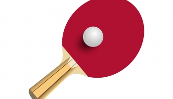 📱卓球のラケットと球 赤いラバー iPhone 13 Pro Max 壁紙・待ち受け
