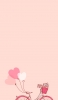 📱花束 籠付き自転車 ピンク ハートの風船 Redmi Note 9S 壁紙・待ち受け