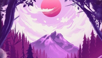 📱綺麗な紫の風景・自然 iPhone 6 壁紙・待ち受け