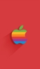 📱レインボー アップルのロゴ フラットデザイン iPhone 6 壁紙・待ち受け
