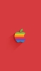 📱レインボー アップルのロゴ フラットデザイン Google Pixel 5 壁紙・待ち受け
