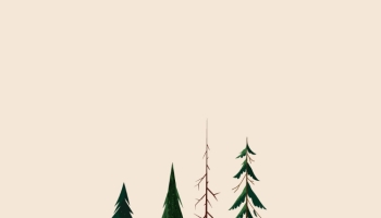 📱岩と木々のイラスト iPhone 6 壁紙・待ち受け