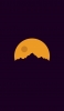 📱シンプルな紫の山と黄色い満月のイラスト Redmi 9T Android 壁紙・待ち受け