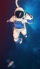 📱宇宙と宇宙飛行士と衛星のイラスト iPhone 12 mini 壁紙・待ち受け