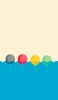 📱水に浮かんだカラフルな風船のイラスト Google Pixel 4a Android 壁紙・待ち受け